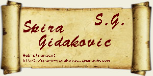 Spira Gidaković vizit kartica